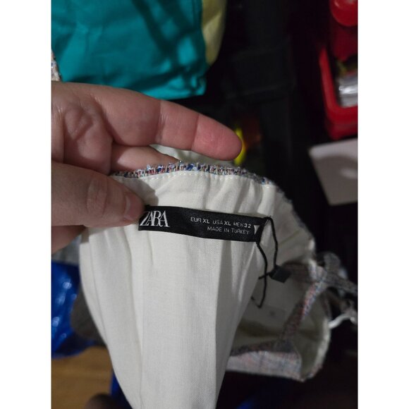 NWT Zara Womens Tweed Bustier Crop Top Size XLarge Summer Festival Metallic - Picture 5 of 9